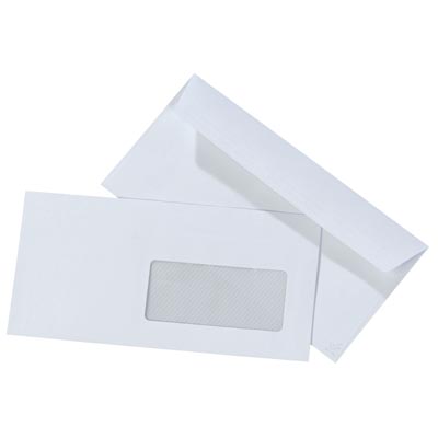 Caixa de 500 Envelopes Brancos 110x220mm c/ janela